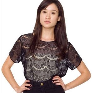 American Apparel sheer lace tee